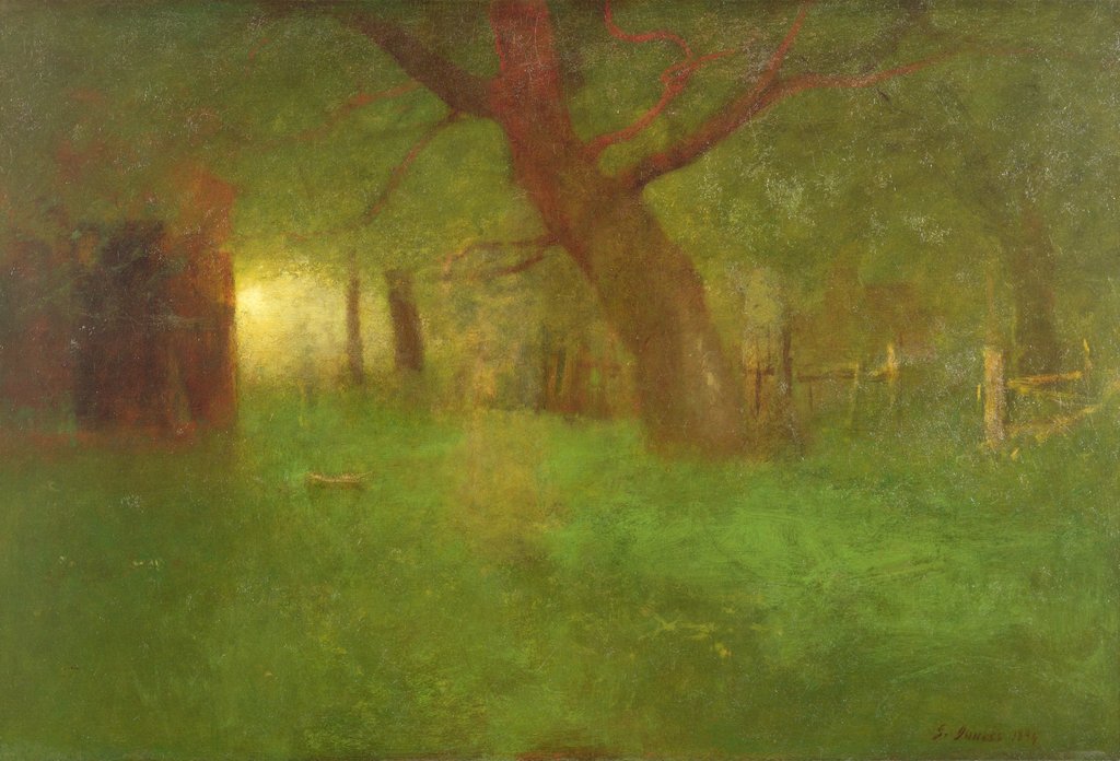 Detail of Sunset in the Old Orchard, 1894 by George Snr. Inness