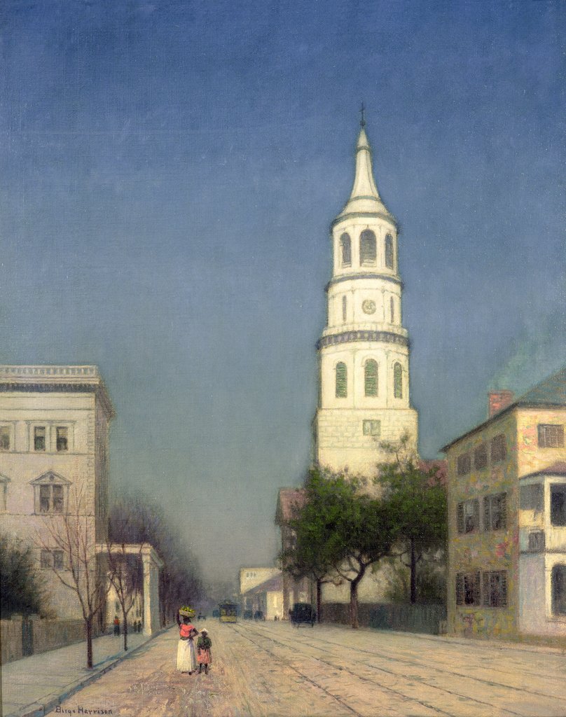 Detail of St Michael's Church, 1919 by Birge Harrison