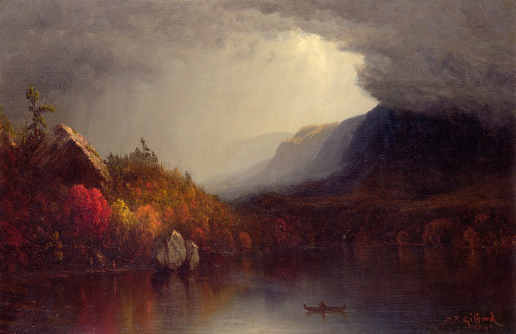 Detail of Study of a Coming Storm on Lake George, 1863 by Sanford Robinson Gifford