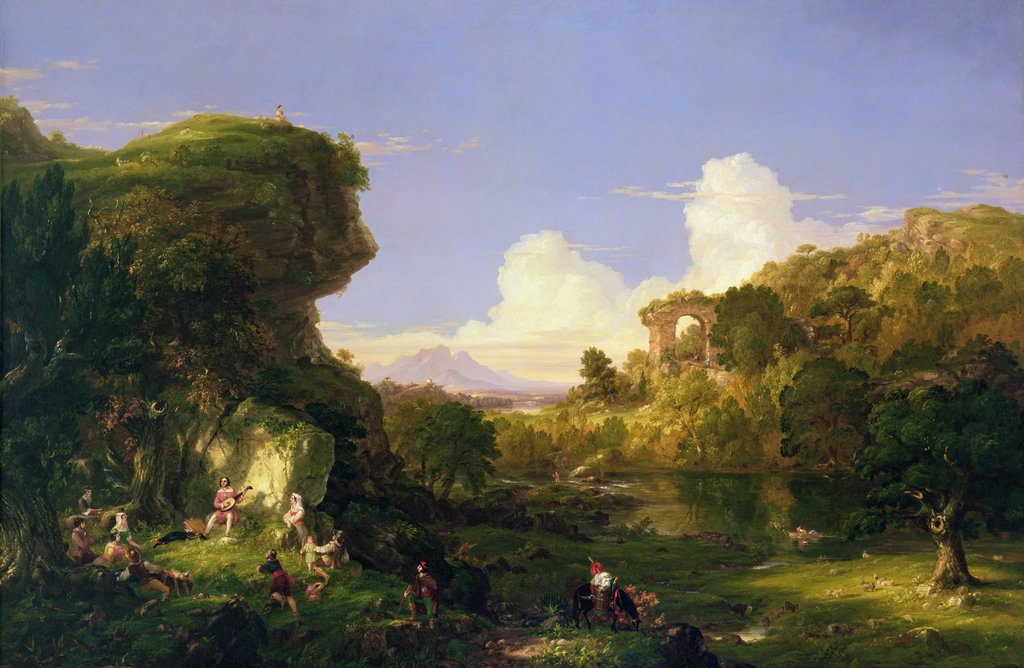 Detail of Italian Landscape, 1839 by Thomas Cole