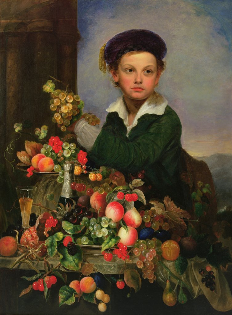 Detail of Boy with Still Life, c.1855 by Charles Baum