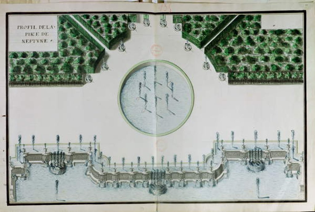 Detail of Ms 1307/50 Design for the Piece de Neptune at Versailles by Andre Le Notre