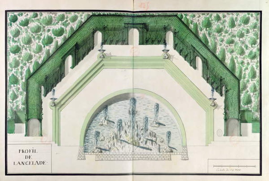 Detail of Ms 1307/40 Design for the Bassin de l'Encelade at Versailles by A. & Marsy G. and B. Le Notre