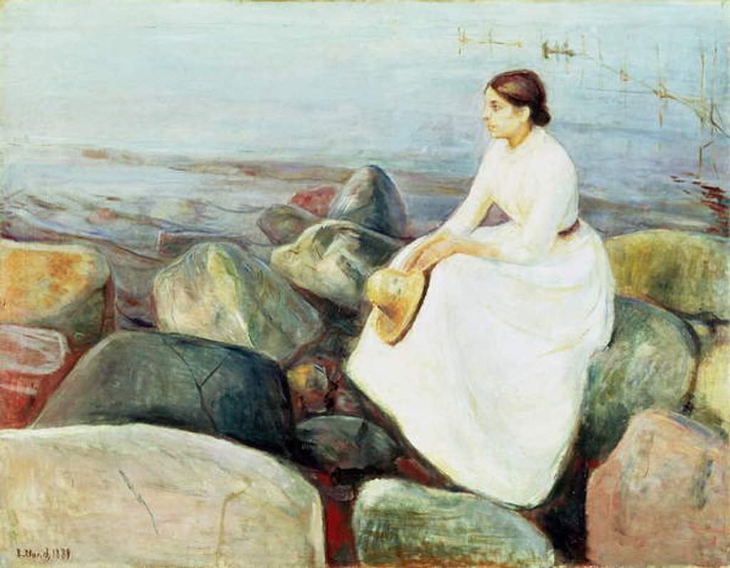 Detail of Inger on the Beach, or Evening by Edvard Munch
