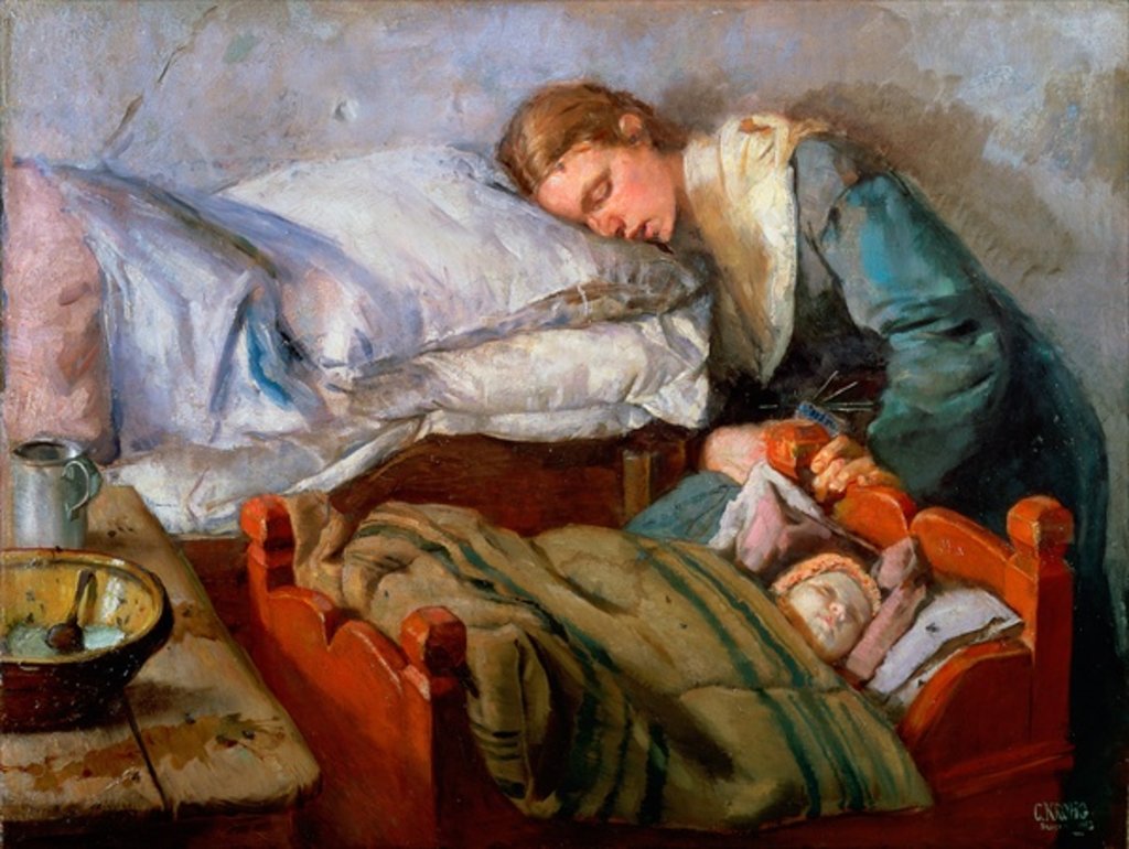 Detail of Sleeping Mother, 1883 by Christian Krohg