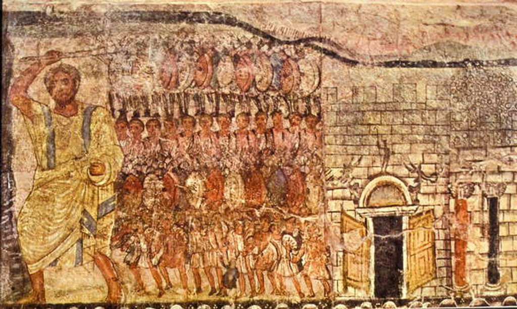 Detail of Exodus and the crossing of the Red Sea by Jewish School