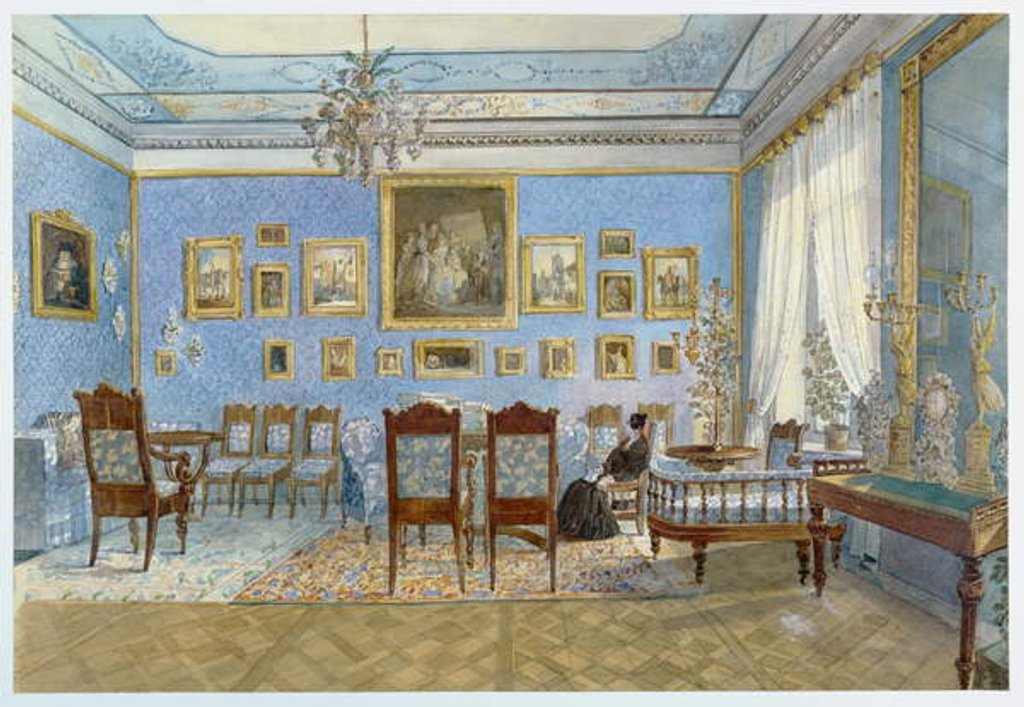 Detail of The Salon of Madame Hanska in St. Petersburg by Carl Ivanovitch Kollmann
