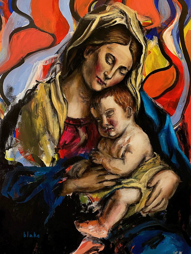 Detail of Madonna And Child, c.2020 by Blake Munch