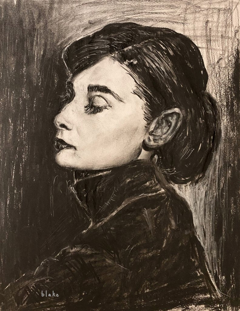 Detail of Audrey Hepburn, c.2021 by Blake Munch