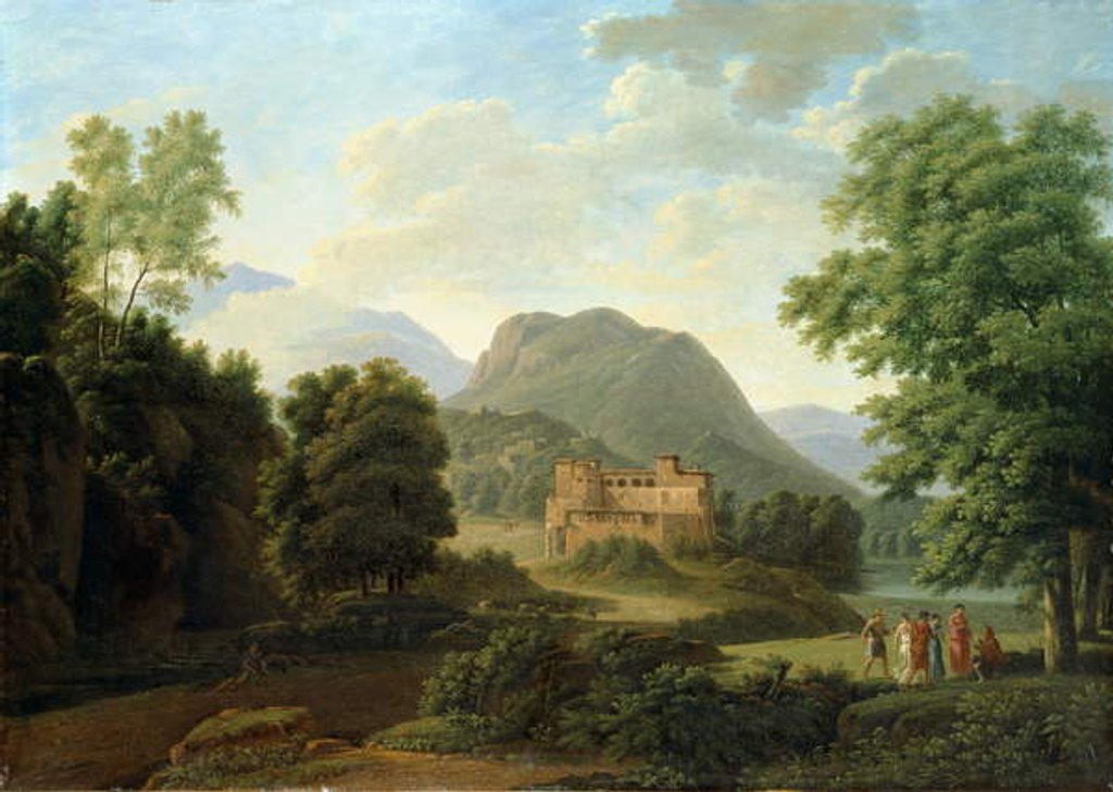 Detail of Tuscan Landscape, 1827 by Jean Victor Bertin