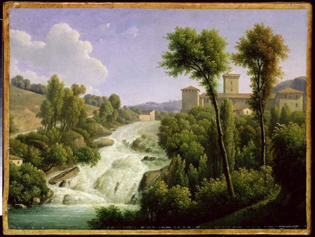 Detail of View from the Ile de Sora above the Waterfalls of the Chateau, c.1822 by Alexandre Hyacinthe Dunouy