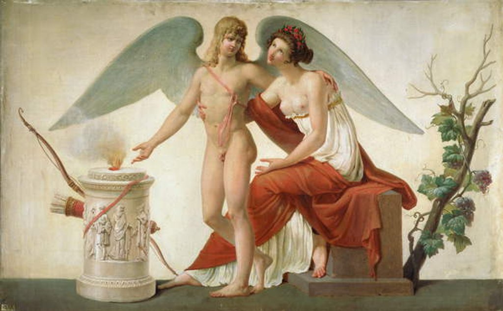 Detail of Cupid Inviting Venus to a Sacrifice by Louis Lafitte