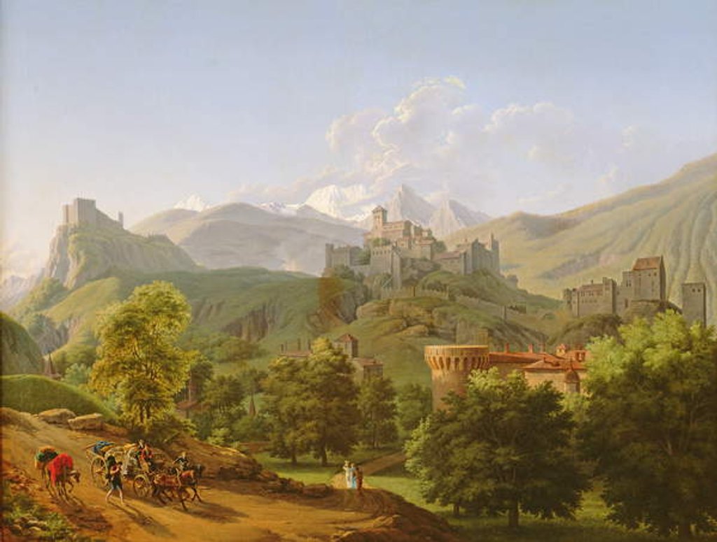 Detail of View of the town of Sion in Valais, 1810 by Lancelot Theodore Turpin de Crisse