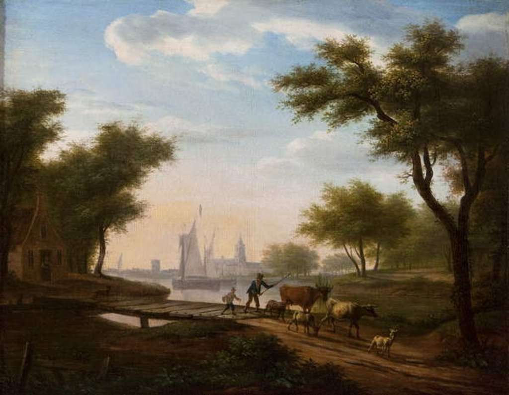 Detail of Dutch landscape by Frans Swagers
