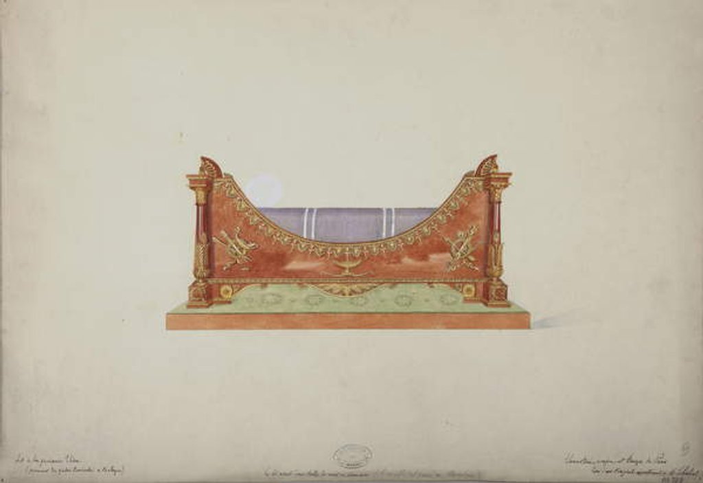 Detail of Princess Elisa's Bed from the Baciocchi Palace in Bologna, c.1900-20 by French School