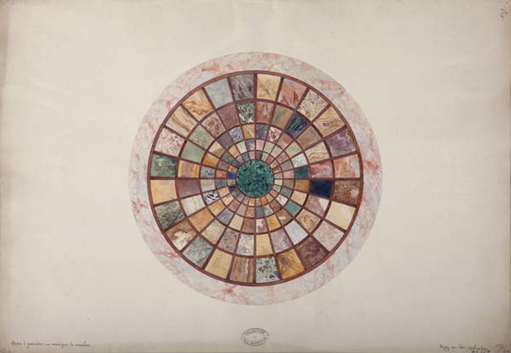 Detail of Marble mosaic on top of the pedestal made for Princess Elisa, c.1900-20 by French School