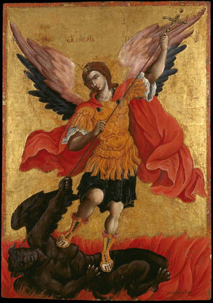 Detail of Icon of the Archangel Michael by Theodoros Pulakis
