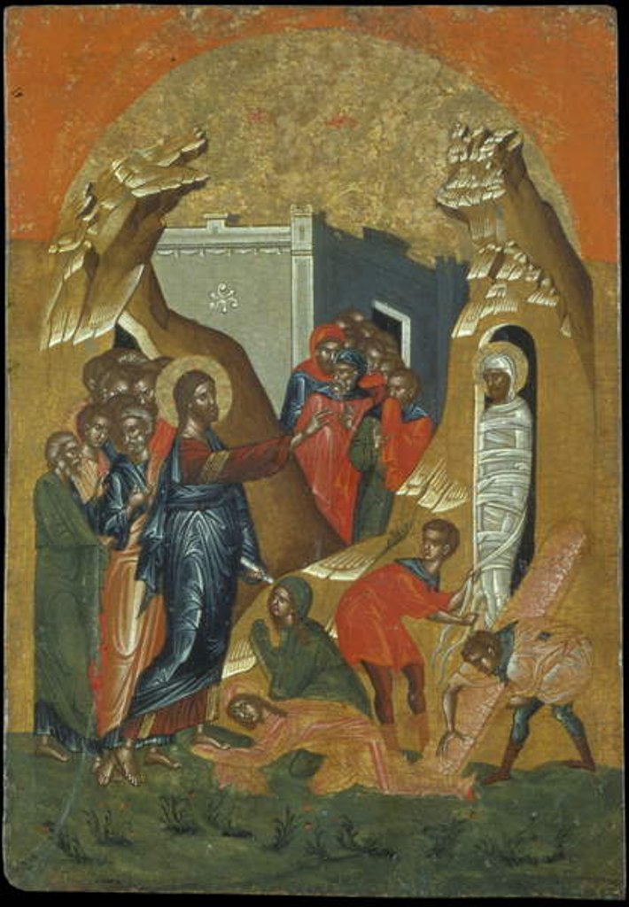 Detail of Resurrection of Lazarus by Greek School