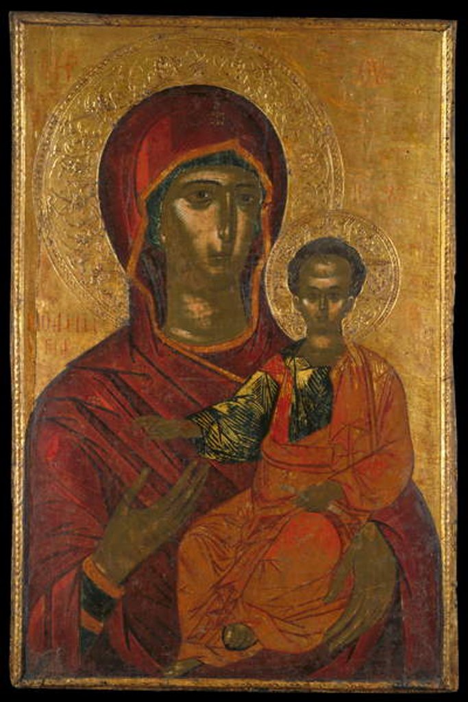Detail of Iconostasis Icon from a Sanctuary Screen Depicting the Virgin Hodegetria by Greek School