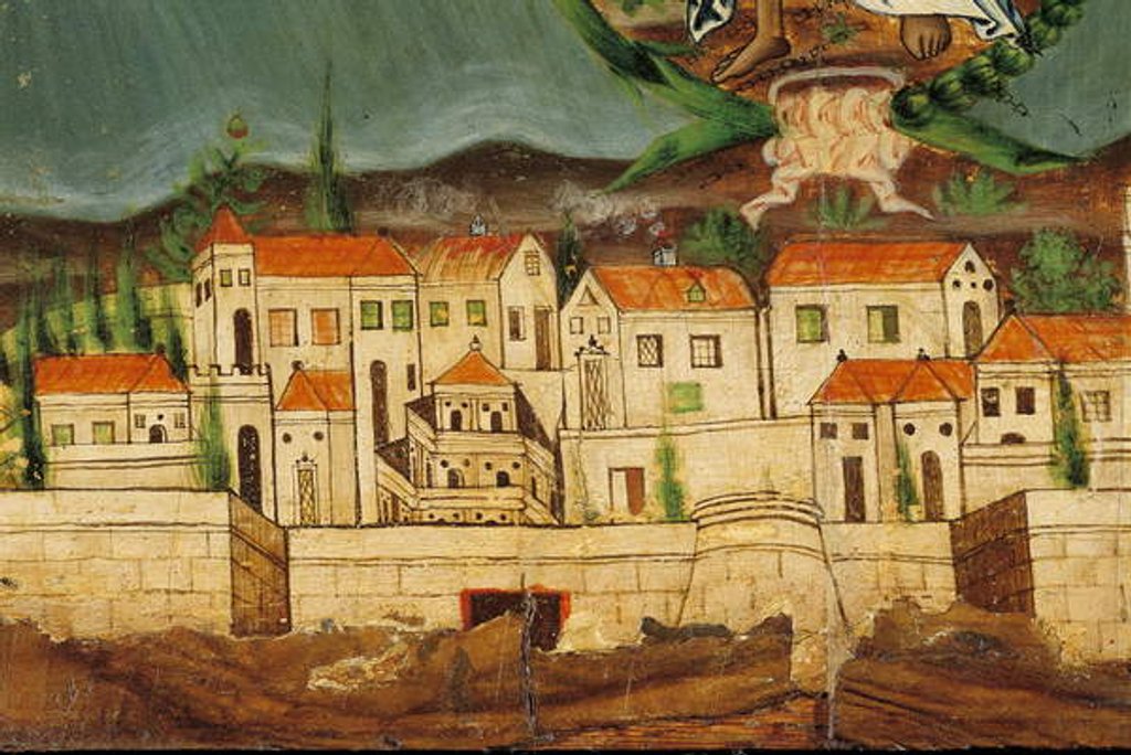 Detail of Pelmet depicting the Rebirth of Greece by Greek School