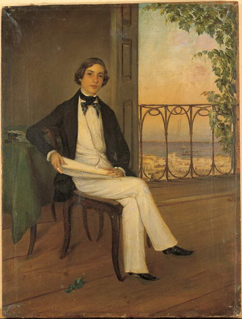 Detail of Youthful portrait of the young King Otto by Greek School