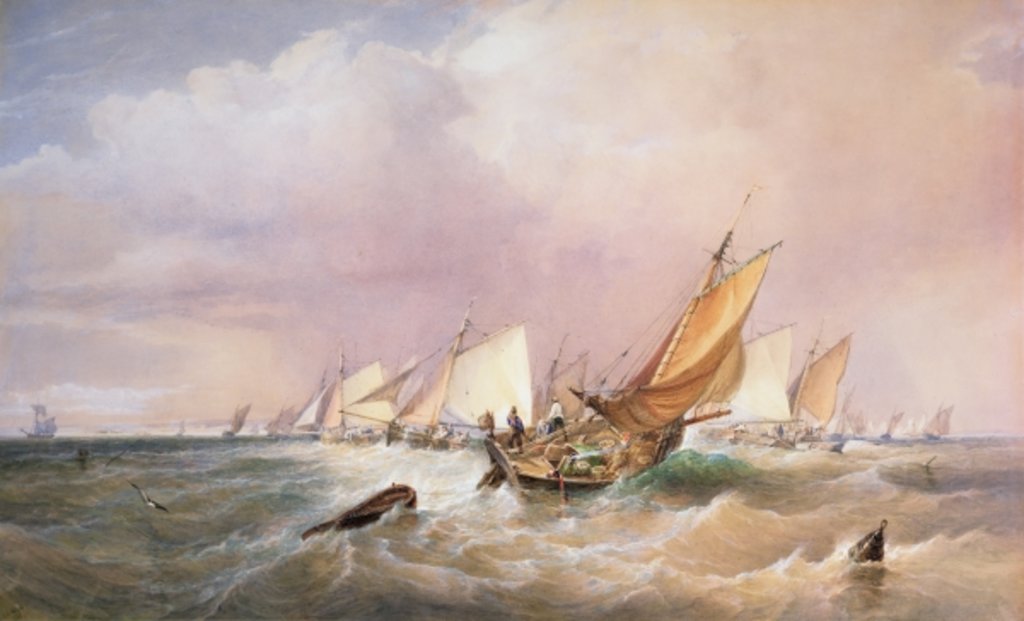 Detail of Off the French Coast, 1837 by Edward Duncan