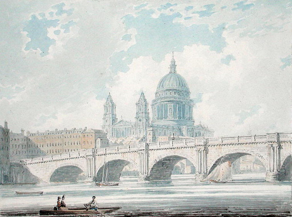 Detail of St Paul's Cathedral, 1793 by Edward Dayes