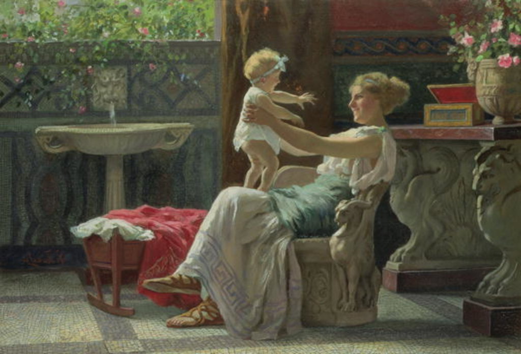 Detail of Mother's Darling by Guglielmo Zocchi