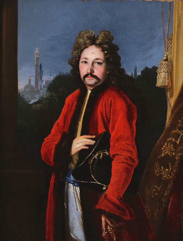 Detail of Portrait of Sir John Chardin, 1699 by Francois Riviere