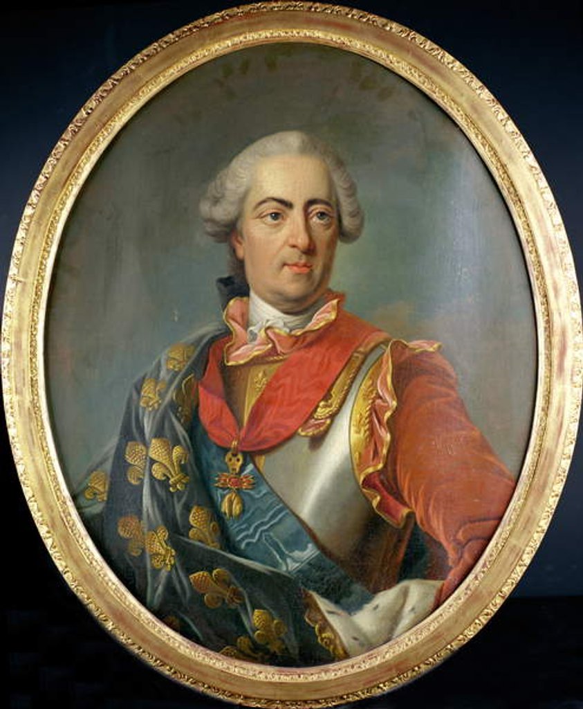 Detail of Portrait of King Louis XV of France, wearing the Order of the Golden Fleece by Carle van Loo