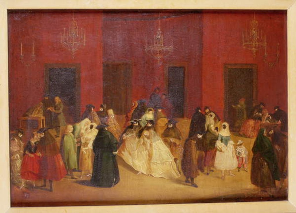 Detail of Il Ridotto di Ca Giustiniani, Venice by Pietro Longhi