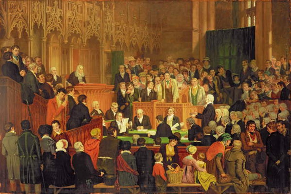 Detail of The Trial of the Warranty of a Horse in the County Court of Lancaster Castle by Edward Villiers Rippingille