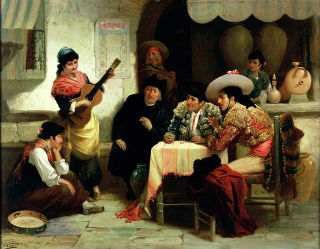 Detail of In A Spanish Tavern by Robert Kemm