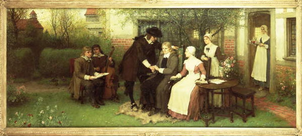 Detail of Andrew Marvell visiting his Friend John Milton by George Henry Boughton