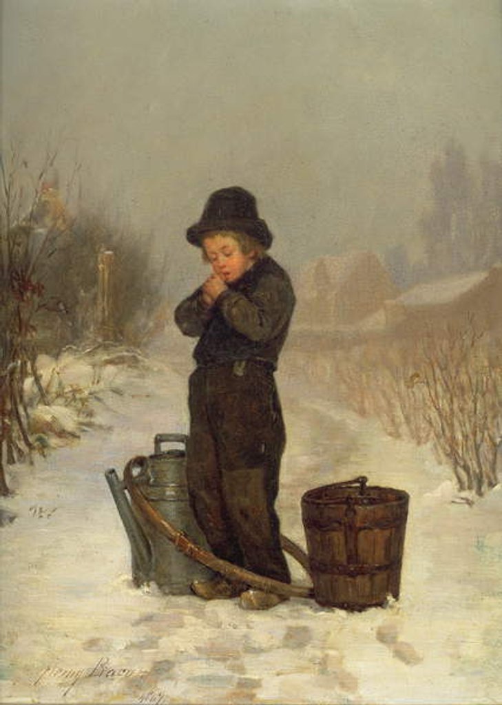 Detail of Warming His Hands, 1867 by Henry Bacon