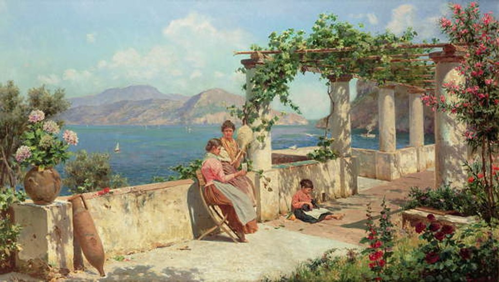 Detail of Figures on a Terrace in Capri by Robert Alott