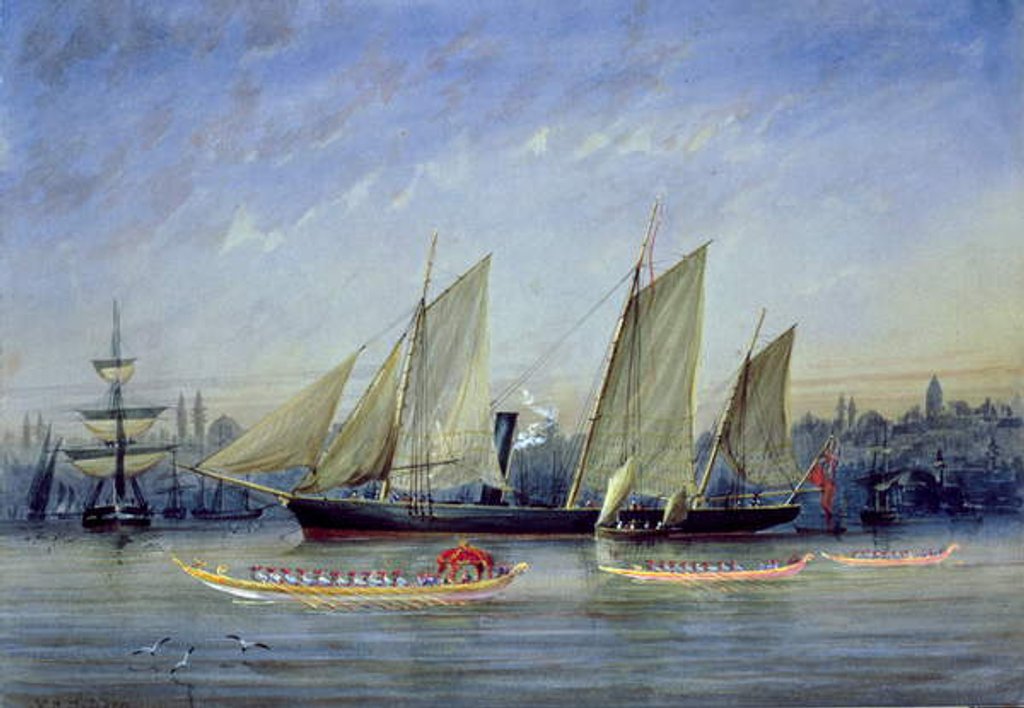 Detail of Vessels Moored in the Bosphorus by Capt. Charles A. Lodder