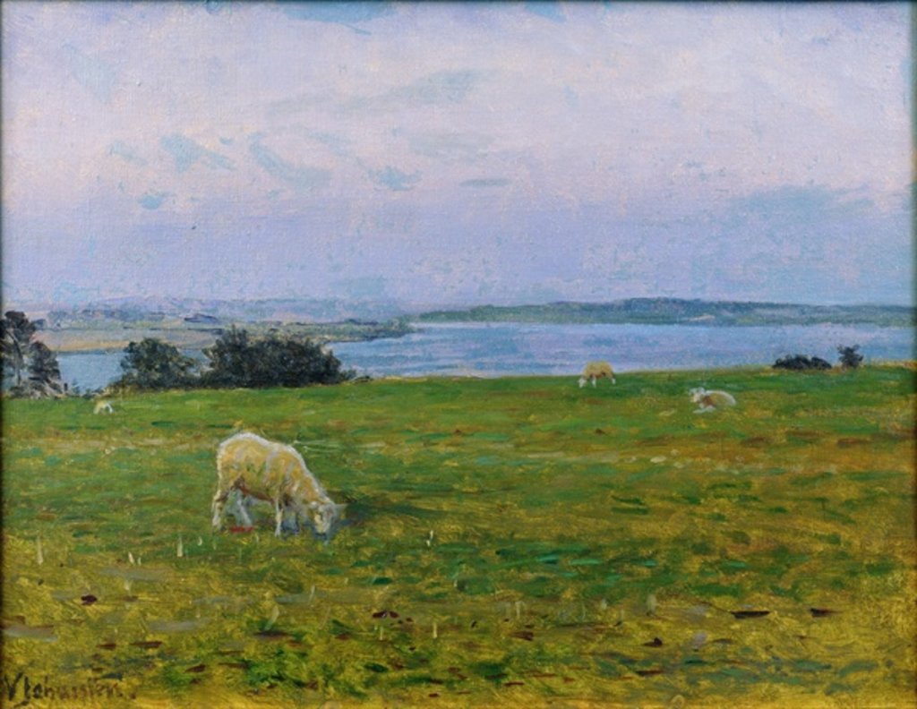 Detail of Sheep Grazing, Osterby, Skagen by Viggo Johansen