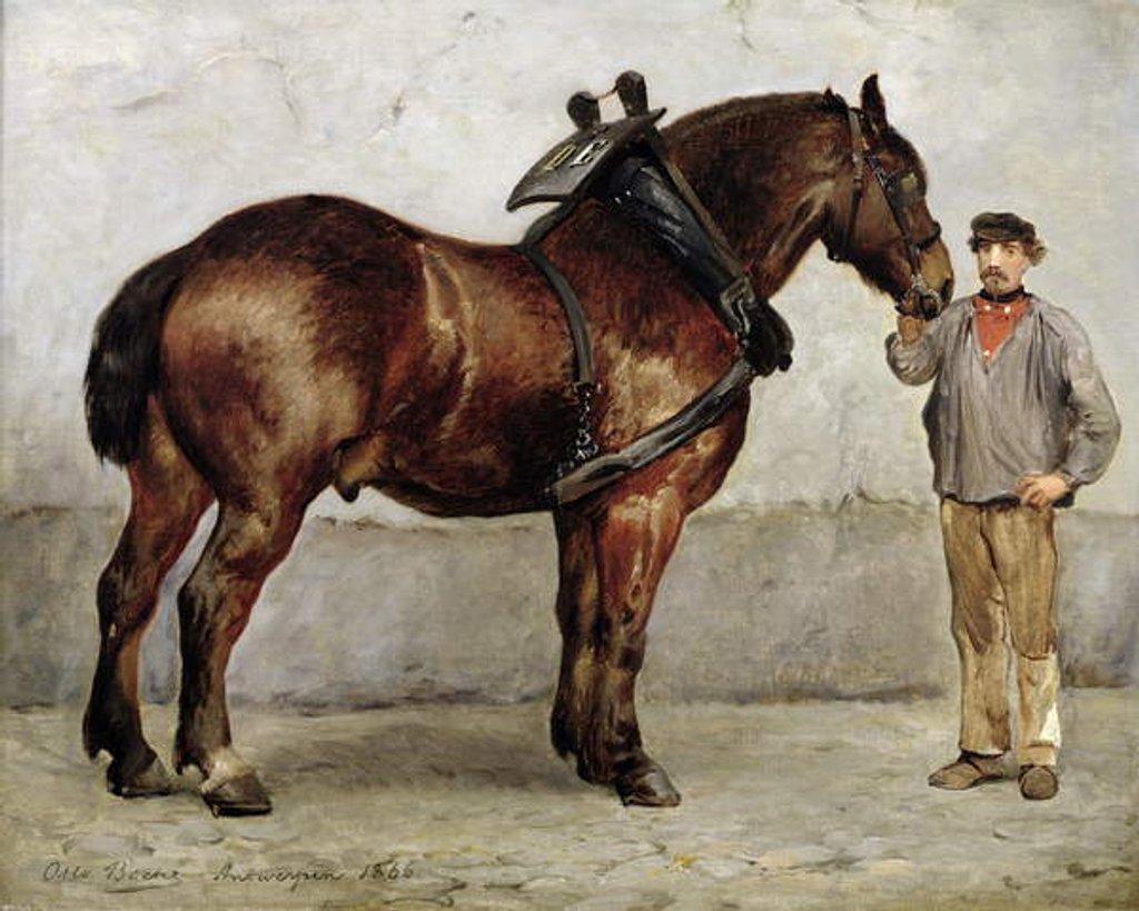 Detail of The Work Horse, 1866 by Otto Bache