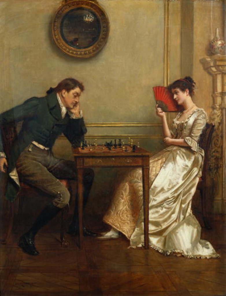 Detail of A Game of Chess by George Goodwin Kilburne