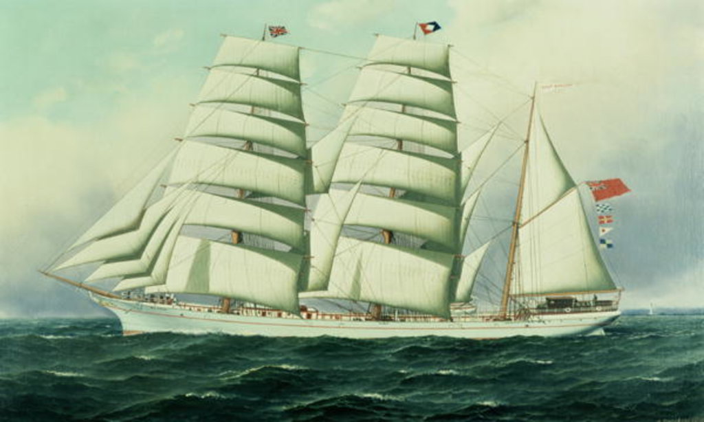 Detail of The East African in Full Sail by Antonio Jacobsen