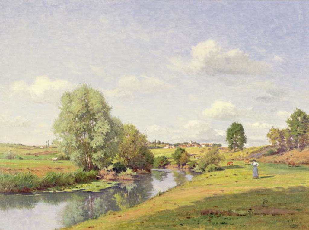 Detail of The River Saone near Grignancourt by Jean F. Monchablon