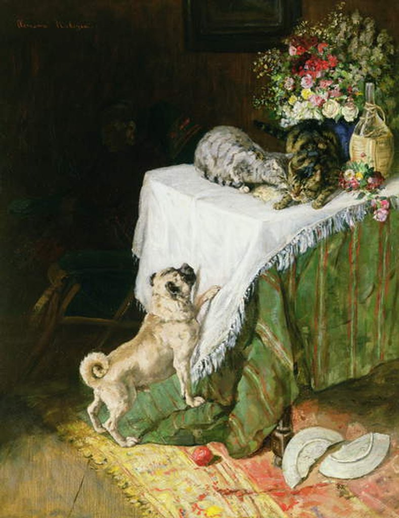 Detail of The Mischievous Tabbies by Clemence Nielssen