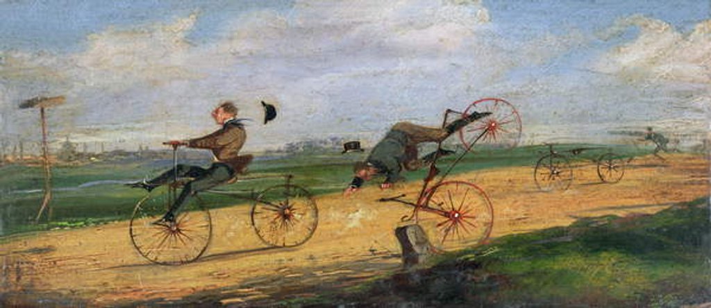 Detail of A Race between Lallement Velocipedes, 1869 by Samuel Henry Alken