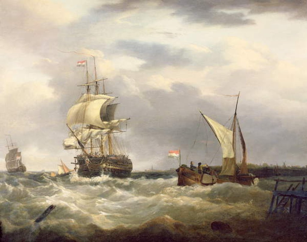 Detail of Dutch emigrant ship dropping the pilot and leaving her homeland astern by George Webster