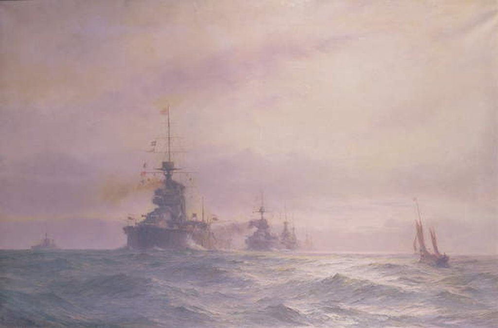 Detail of 2nd Battle Squadron, 1914 by Alma Claude Burlton Cull