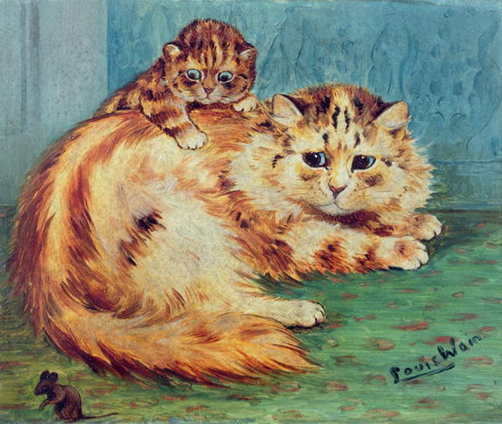 Detail of Cheeky Mouse! by Louis Wain