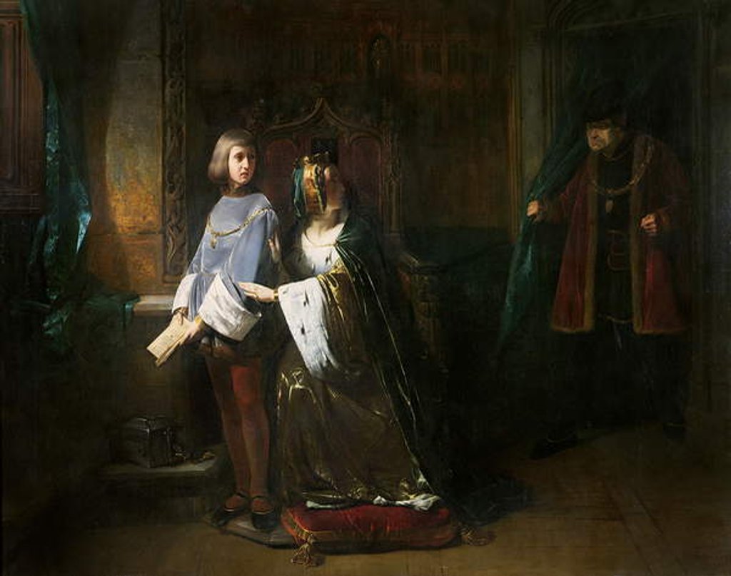 Detail of Louis XI of France surprising the Queen instructing the Dauphin contrary to his will by Claude Jacquand