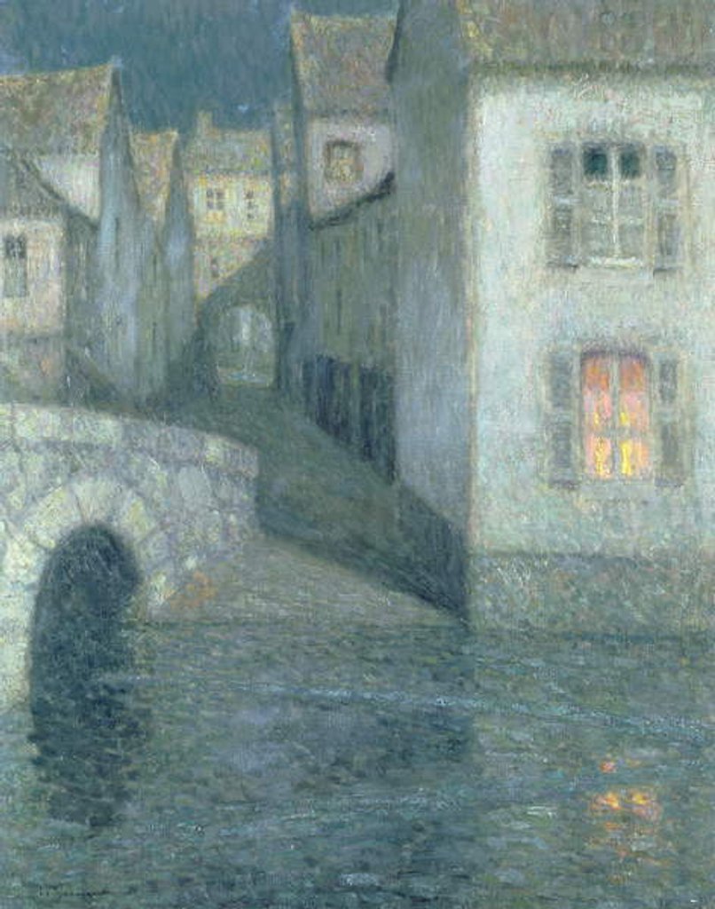 Detail of Houses on the river, Chartres, 1929 by Henri Eugene Augustin Le Sidaner