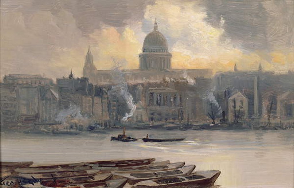Detail of St.Paul's from the River by George Hyde Pownall